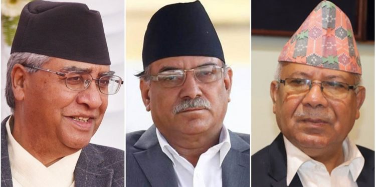 देउवा, प्रचण्ड र माधवबीच भेटवार्ता, के भयो कुराकानी ?