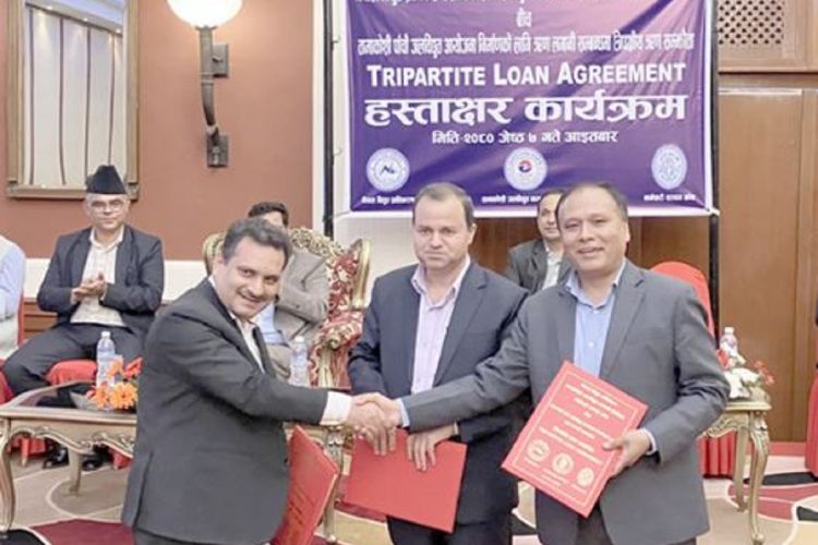 तामाकोसी पाँचौं जलविद्युत आयोजनामा लगानी जुट्यो, १३ अर्ब ७४ करोड ऋण सम्झौतामा हस्ताक्षर