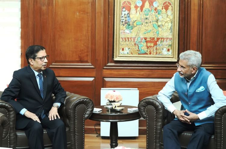नेपाली राजदूत शर्मा र भारतीय विदेशमन्त्री जयशंकरबीच भेट