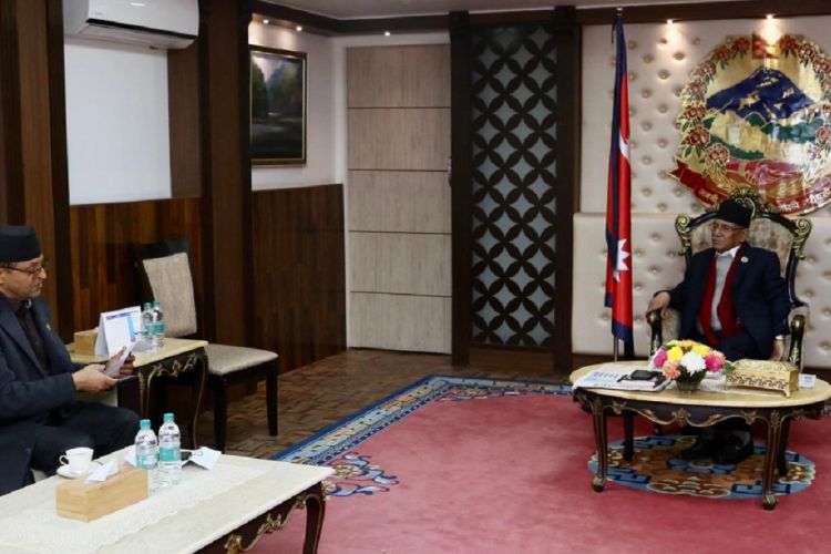 प्रधानमन्त्री दाहाल र राष्ट्रिय सभा अध्यक्ष तिमिल्सिनाबीच भेटवार्ता