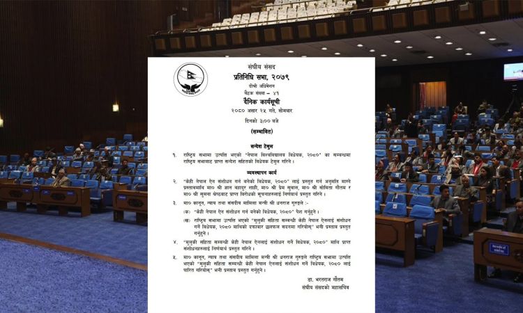 प्रतिनिधिसभा बैठक बस्दै, यस्तो छ सम्भावित कार्यसुची