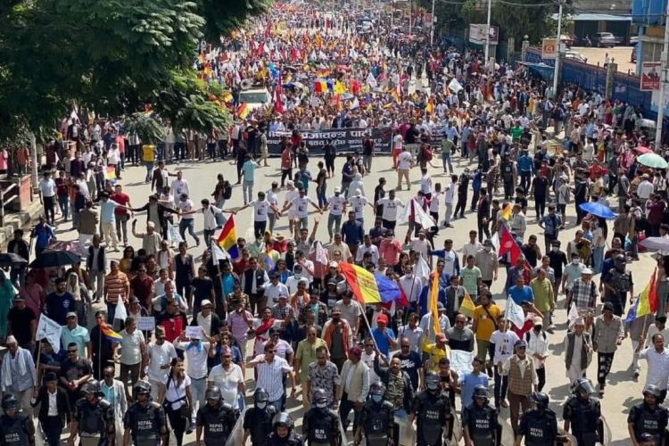राप्रपाको काठमाडौंमा विरोध प्रदर्शन