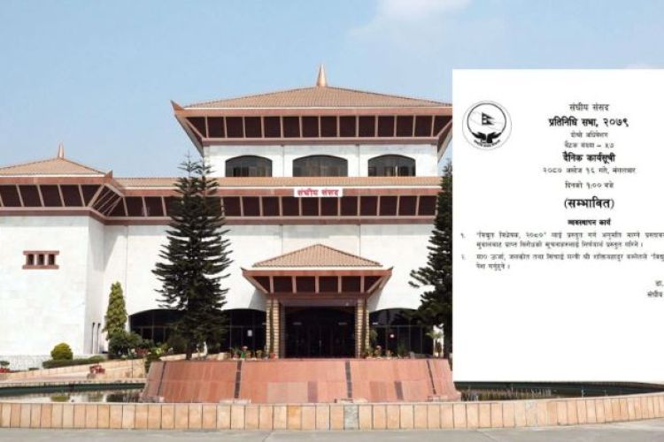 प्रतिनिधिसभा बैठक आज बस्दै, विद्युत् विधेयक पेश गरिने