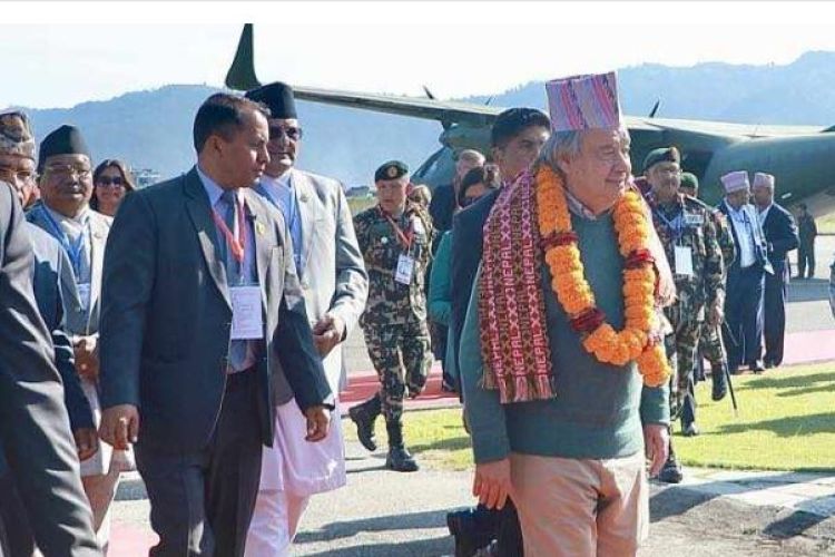 संयुक्त राष्ट्रसंघका महासचिव गुटेरेस लुम्बिनीमा