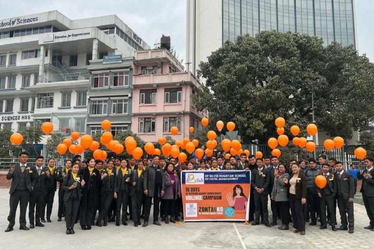 जोन्टाको १६ दिने महिला हिँसा विरुद्धको अभियान, सिल्भर माउण्टेन कलेजका विद्यार्थीको सहभागिता