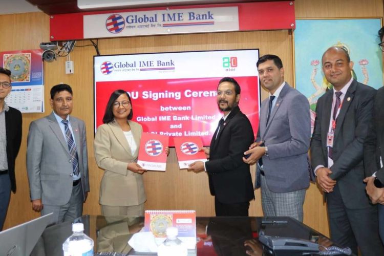 ग्लोबल आइएमई बैंक र अलोइबीच ग्रिन फाइनान्सिङ प्रवद्र्धनका लागि सम्झौता