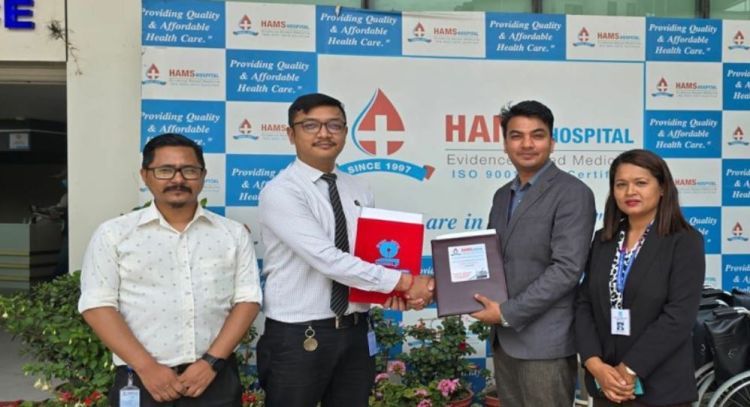 नेपाल एसबिआई मर्चेण्ट बैंकिङ्ग र ह्याम्स अस्पतालबीच व्यवसायिक सहमति