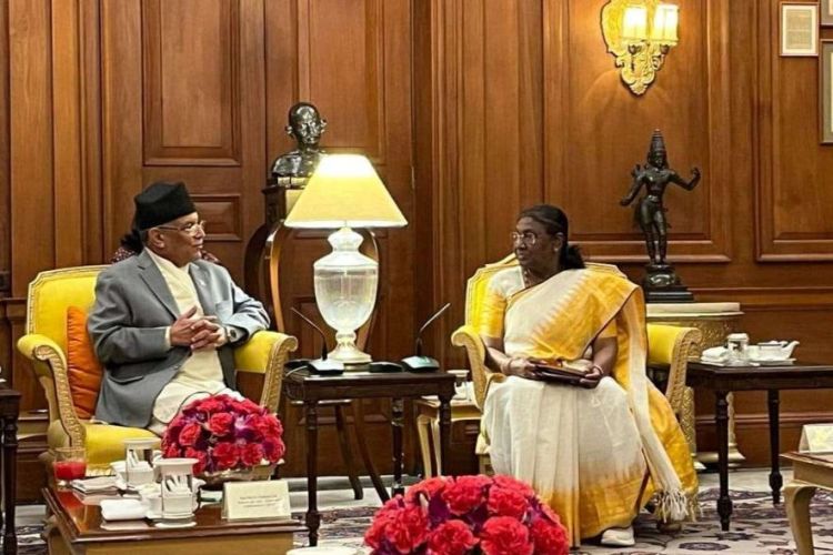 भारतका राष्ट्रपति मुर्म र प्रधानमन्त्री दाहालबीच भेटवार्ता 
