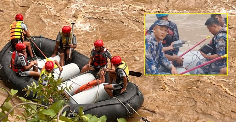 सिमलताल पहिरोः वाटर ड्रोनको प्रयोग गरेर त्रिशुलीमा बेपत्ता बस खोजिदै