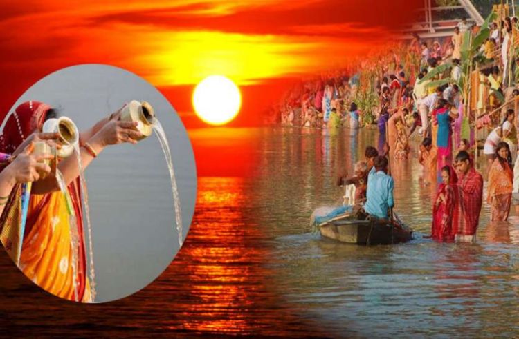 आज छठ पर्वको मुख्य दिनः अस्ताउँदो सूर्यलाई पूजाआराधना गरी अर्घ दिइँदै