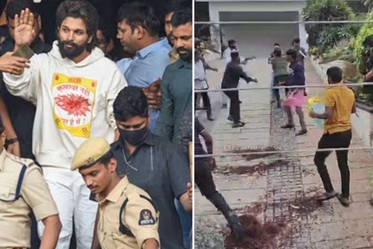 साउथ सुपरस्टार अल्लु अर्जुनको घरमा तोडफोड, ६ प्रदर्शनकारी पक्राउ 