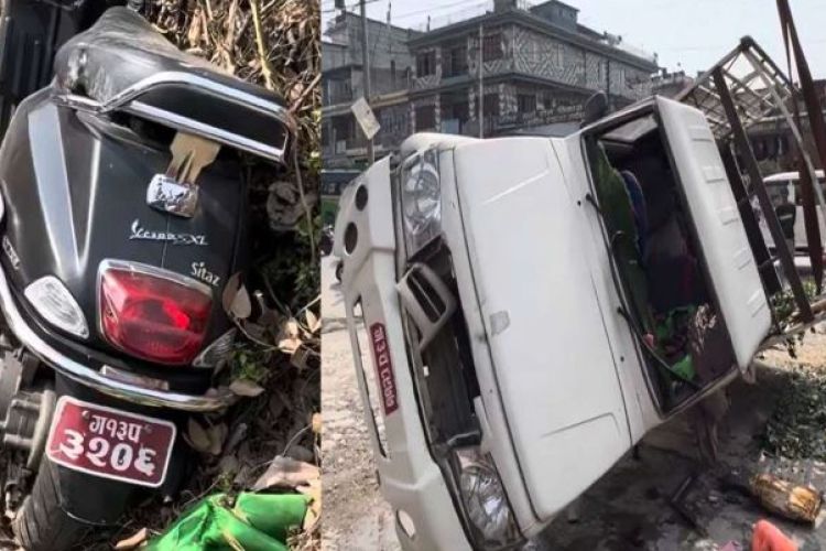  जिपले स्कुटरलाई ठक्कर दिँदा आमाको निधन, छोरा गम्भीर घाइते