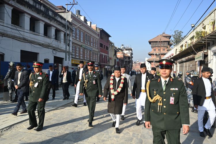 राष्ट्रपति पौडेलले गरे हनुमानढोका पुगेर वसन्त श्रवण