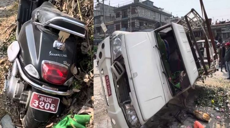  जिपले स्कुटरलाई ठक्कर दिँदा आमाको निधन, छोरा गम्भीर घाइते