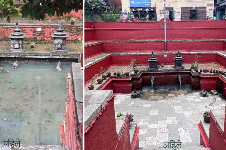 १६ औँ शताब्दीमा बनेको 'सौगा हिटी' को सफाइ र रङरोगन
