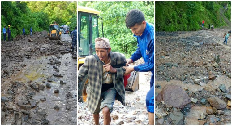 रुकुम पूर्वमा पहिरो, मध्यपहाडी लोकमार्ग अवरुद्ध