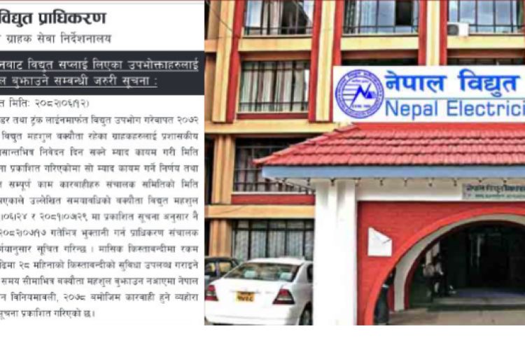 डिकेटेड फिडर तथा ट्रंक लाईन बक्यौता २१ दिनभित्र भुक्तानि गर्न प्राधिकरणको अपिल