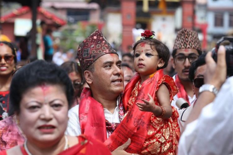 नयाँ जीवित देवी (कुमारी) विधिवत् रूपमा स्थापित